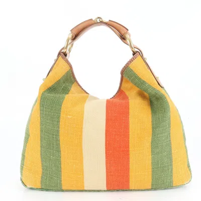 Pre-owned Gucci Multi-color Leather Canvas Shoulder Bag ()