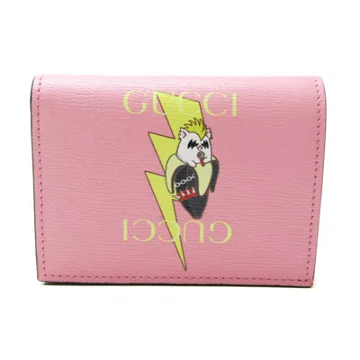 Pre-owned Gucci Multi-color Pink Leather Wallet (bi-fold) ()