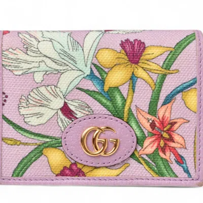 Pre-owned Gucci Multi-color Purple Canvas Wallet (bi-fold) ()