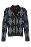 Gucci Wool Blend Cardigan With Embroidered Argyle Pattern