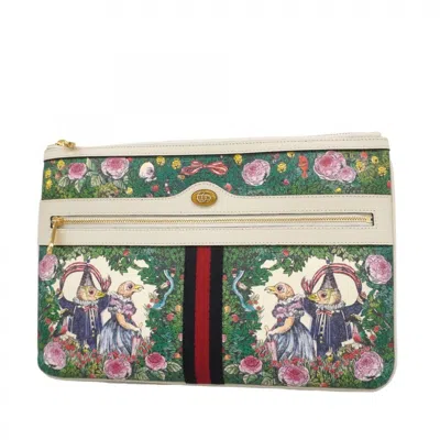 Pre-owned Gucci Multi-color White Pvc Clutch Bag ()