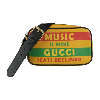 Pre-owned Gucci Multi-color Yellow Leather Shopping Bag () In Multi-color, Yellow