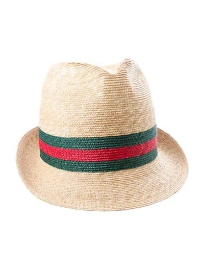 Pre-owned Gucci Multi Colored Straw Hat  W/tags In Neutral