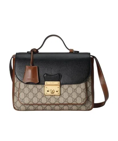 Gucci Multi-panel Clasp-fastening Tote Bag In Black