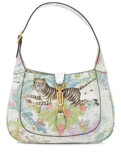 Gucci Multi, White Leather Shangai Tiger Jackie 1961 Small Hobo Bag (authentic Pre-loved)