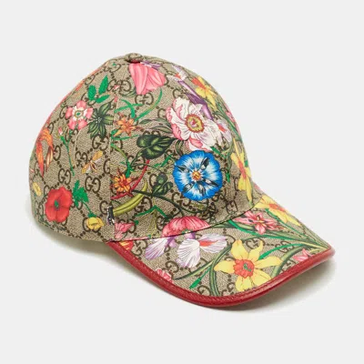 Pre-owned Gucci Multicolor Blooms Gg Supreme Canvas Baseball Cap Xs/55 Cm