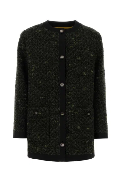 Gucci Women Multicolor Boucle Overcoat In Black