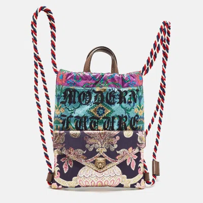 Pre-owned Gucci Multicolor Brocade Fabric Modern Future Drawstring Backpack