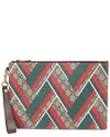 Gucci Multicolor Canvas Chevron Pattern Clutch In Multi