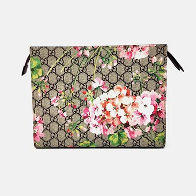 Pre-owned Gucci Multicolor Coated Canvas Bloom Pouch