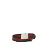 Gucci Web Ribbon Belt With Rectangular Buckle In Multi
