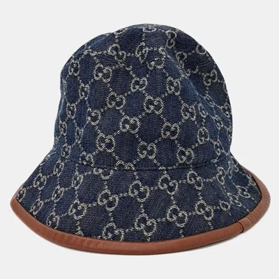 Pre-owned Gucci Multicolor Denim Bucket Hat Size L