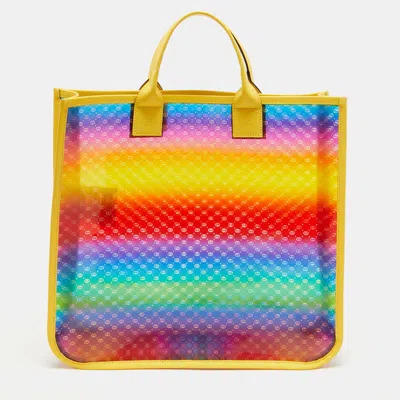 Pre-owned Gucci Multicolor Diamante Vinyl And Leather Tote