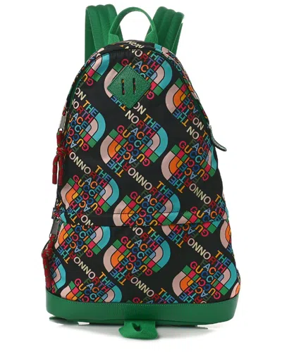 Gucci Multicolor Econyl Logo Canvas X The North Face Medium Backpack (authentic Pre-loved)
