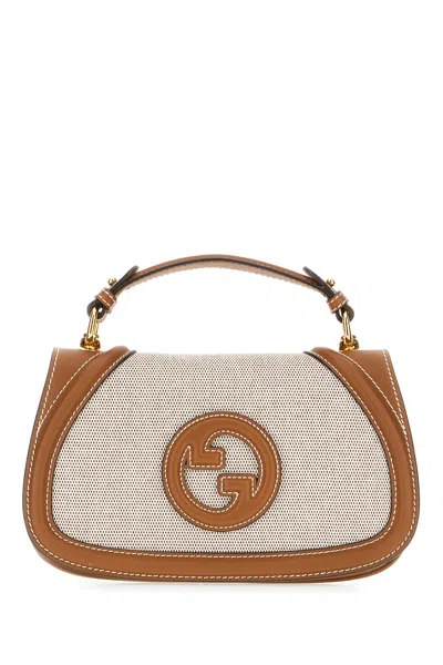 Gucci Multicolor Fabric Medium Blondie Handbag In Beige