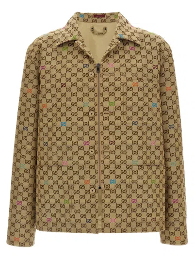 GUCCI MULTICOLOR FIL COUPE JACKET PUFFER JACKETS MULTICOLOR