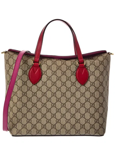 Gucci Multicolor Gg Embossed Coated Canvas Tote (authentic Pre-loved) In Brown