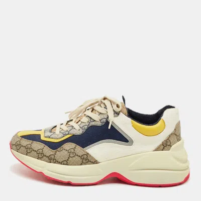 Pre-owned Gucci Multicolor Gg Supreme Canvas Rhyton Sneakers Size 41