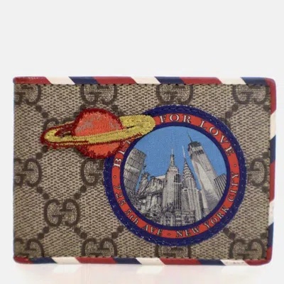 Pre-owned Gucci Multicolor Gg Supreme Courrier Bi Fold Wallet