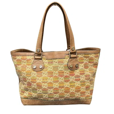 Pre-owned Gucci Multi-color Hemp Linen Leather Tote Bag ()