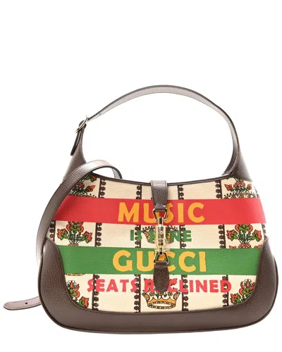 Gucci Multicolor Leather 100 Centennial Music Medium Jackie 1961 Hobo Bag  (authentic Pre-loved) In Brown
