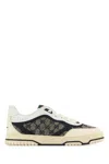 Gucci Re-web Leather And Canvas Sneakers In Navy