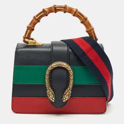 Pre-owned Gucci Multicolor Leather Mini Dionysus Bamboo Top Handle Bag