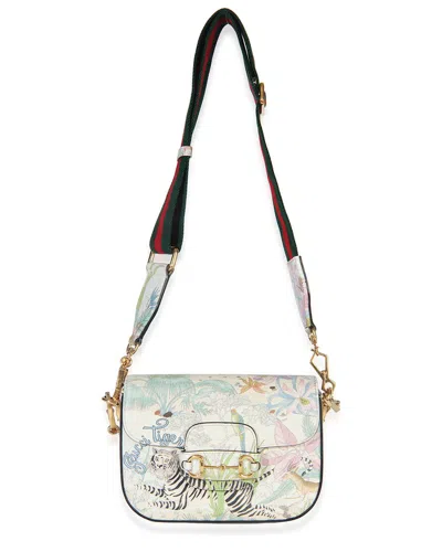 Gucci Multicolor Leather New Shanghai Tiger Savanah Web Mini Horsebit 1955  Shoulder Bag (authentic