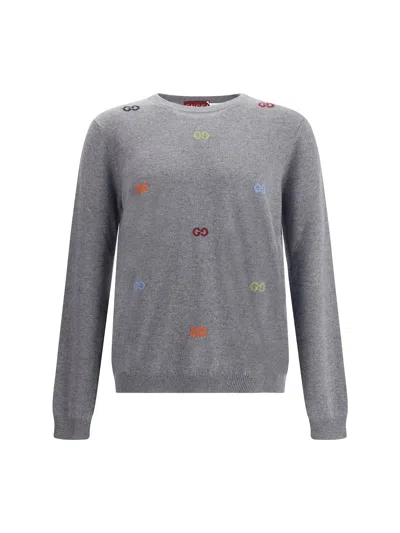 GUCCI MULTICOLOR LOGO CASHMERE SWEATER