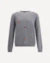 Gucci Men Long Sleeve Crew-neck Cashmere Sweater In Gray