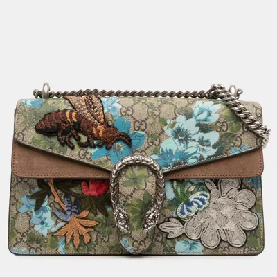 Pre-owned Gucci Multicolor Medium Gg Supreme Blooms And Bee Dionysus Shoulder Bag