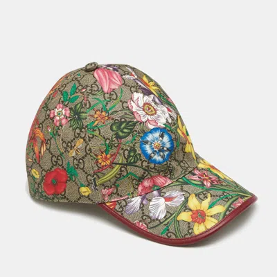 Pre-owned Gucci Multicolor Monogram Floral Print Canvas Claudia Baseball Cap Size 57