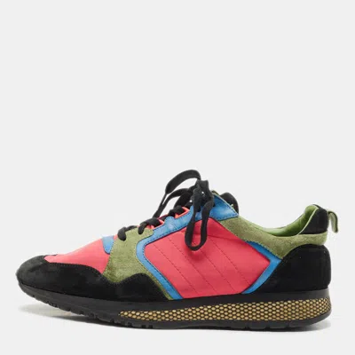 Pre-owned Gucci Multicolor Nylon And Suede Lace Up Sneakers Size 42