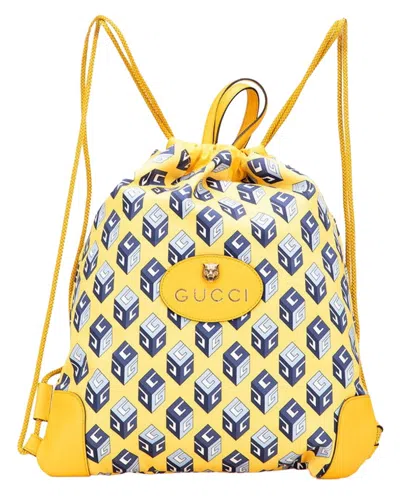 Pre-owned Gucci Multicolor Nylon Drawstring Cube Backpack (authentic Pre-loved)