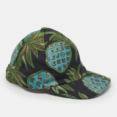 Pre-owned Gucci Multicolor Pineapple Jacquard Canvas Baseball Cap M