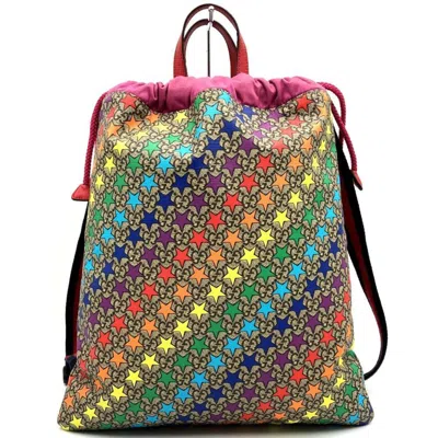 Pre-owned Gucci Multi-color Pink Red Gg Supreme Backpack () In Multi-color, Pink Red
