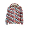 Gucci Nylon Jacket With Geometric Print Multicolor  In Red