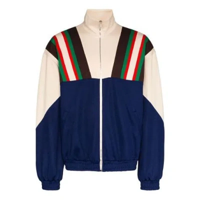Gucci Multicolor Polyester Sweatshirt 'navy Beige' In Black