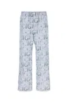 Gucci Polyester Pant With All-over Print And Elastic Waistband In White