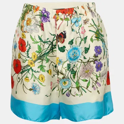 Pre-owned Gucci Multicolor Printed Silk Shorts S