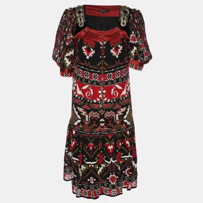 Pre-owned Gucci Multicolor Printed Viscose And Silk Vintage Mini Dress M