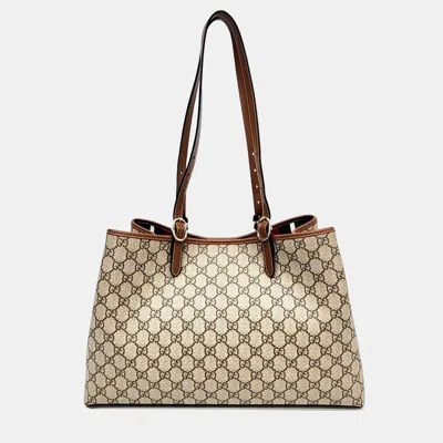 Pre-owned Gucci Multicolor Pvc Gg Emblem Large Tote Bag