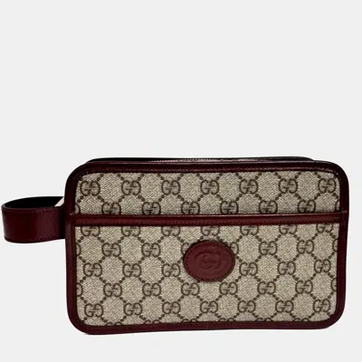 Pre-owned Gucci Multicolor Pvc Interlocking Travel Pouch