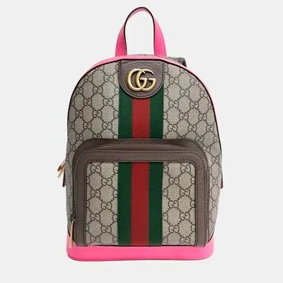 Pre-owned Gucci Multicolor Pvc Ophidia Gg Supreme Backpack Small