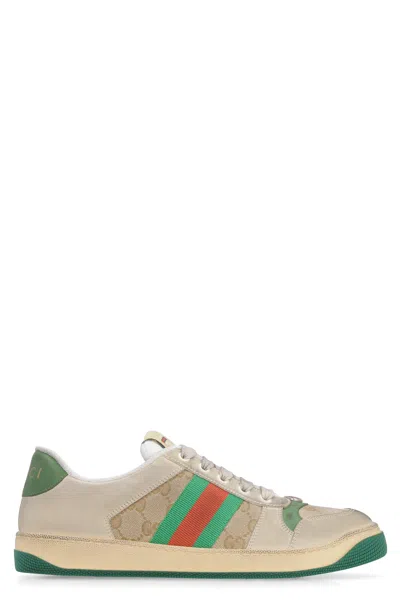 Gucci Multicolor Cotton Low Top Sneakers In Neutral