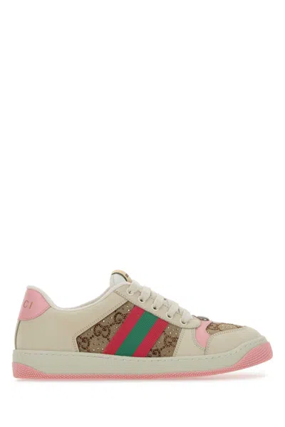 Gucci Gg Supreme Fabric Sneakers With Web Motif In Multi