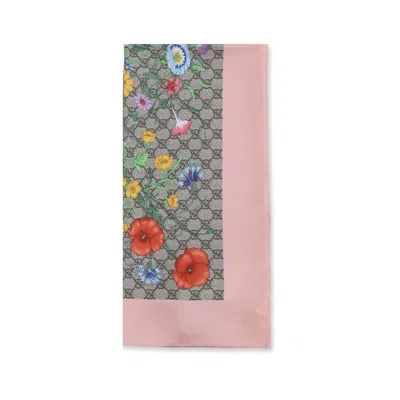 Gucci Multicolor Silk Scarf In Pink
