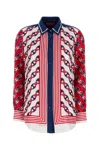 Gucci Multicolor Silk Twill Printed Shirt In Multi