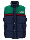 Gucci Multicolor Sleeveless Down Jacket With Logo Patch In Polyamide Man