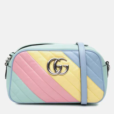 Pre-owned Gucci Multicolor Small Gg Marmont Diagonal Matelasse Leather Crossbody